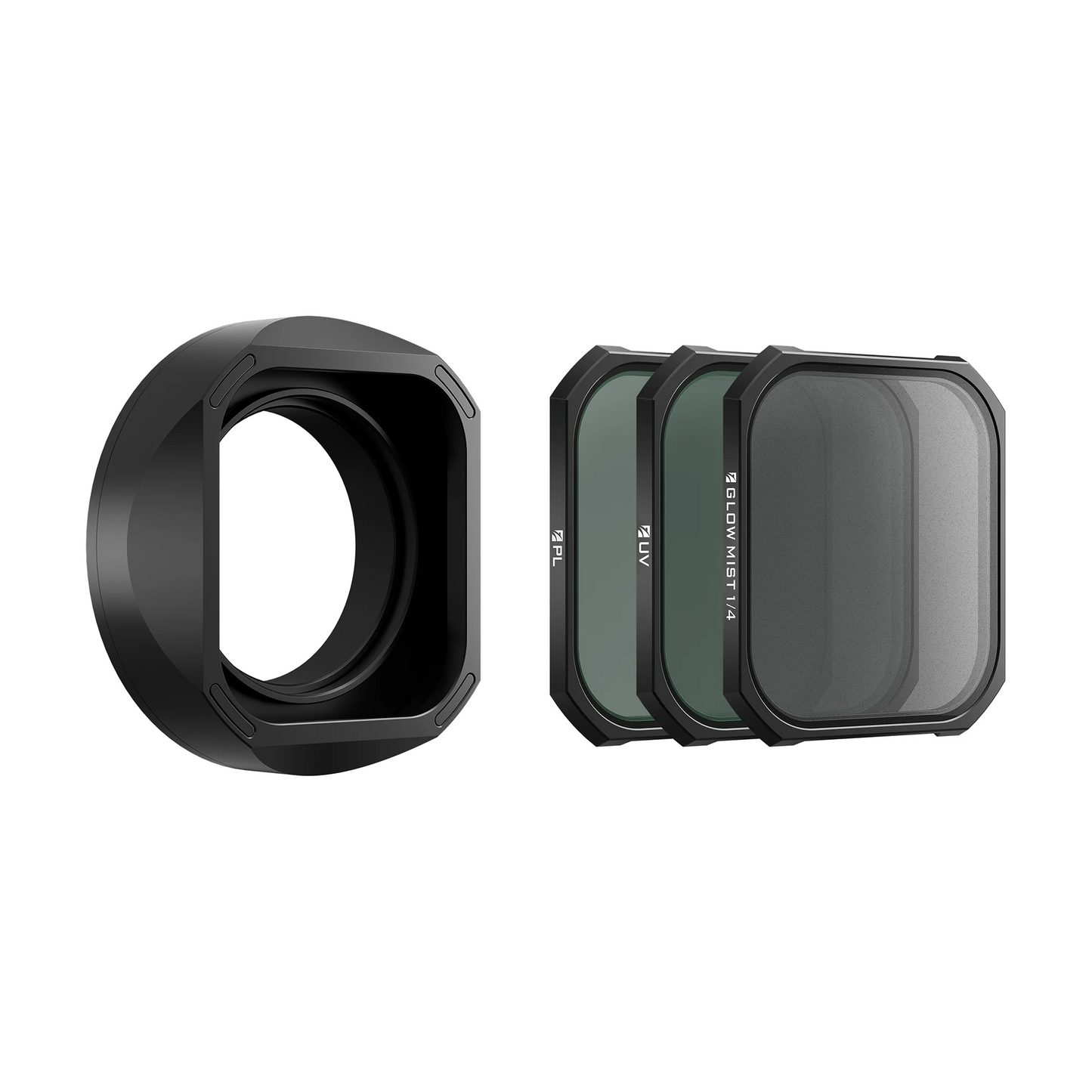 Camera Lens Hood with PL UV Black Mist Filters Black