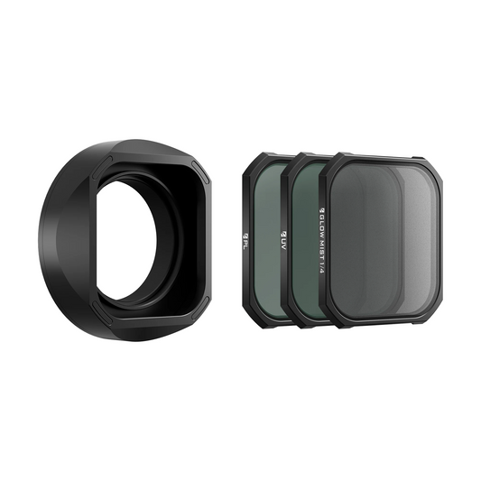 Camera Lens Hood with PL UV Black Mist Filters Black