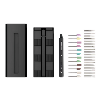 Cordless Rotary Engraving Pen with 42 Bits Ultra Black