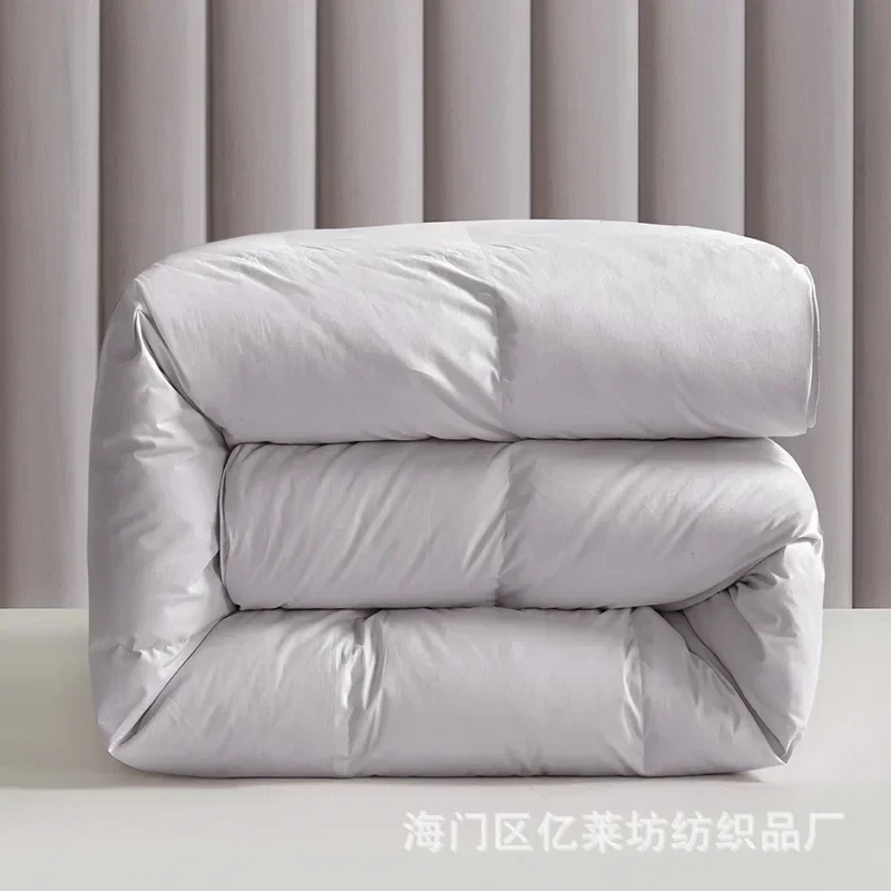 Soft Grey Cotton Goose Down Winter Quilt