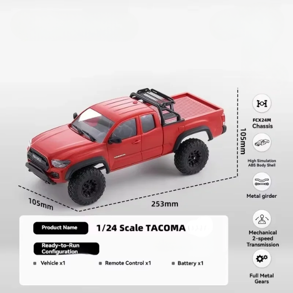 1/24 RC Rock Crawler Pickup RTR Red