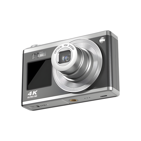 Black High Definition 4K Waterproof Dual Screen Digital Camera