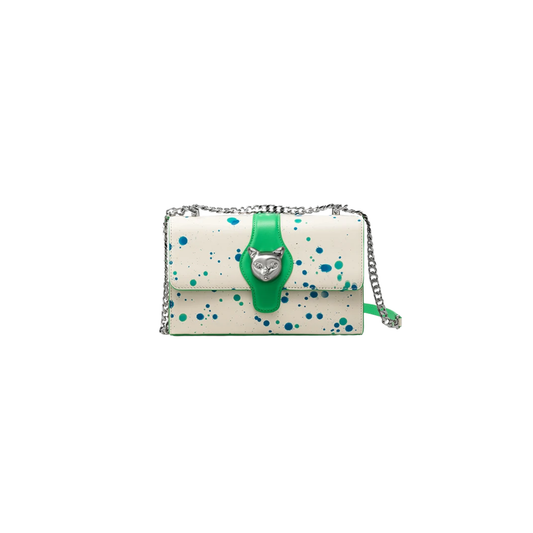 Compact Green Shoulder Bag Genuine Leather Daily Wear