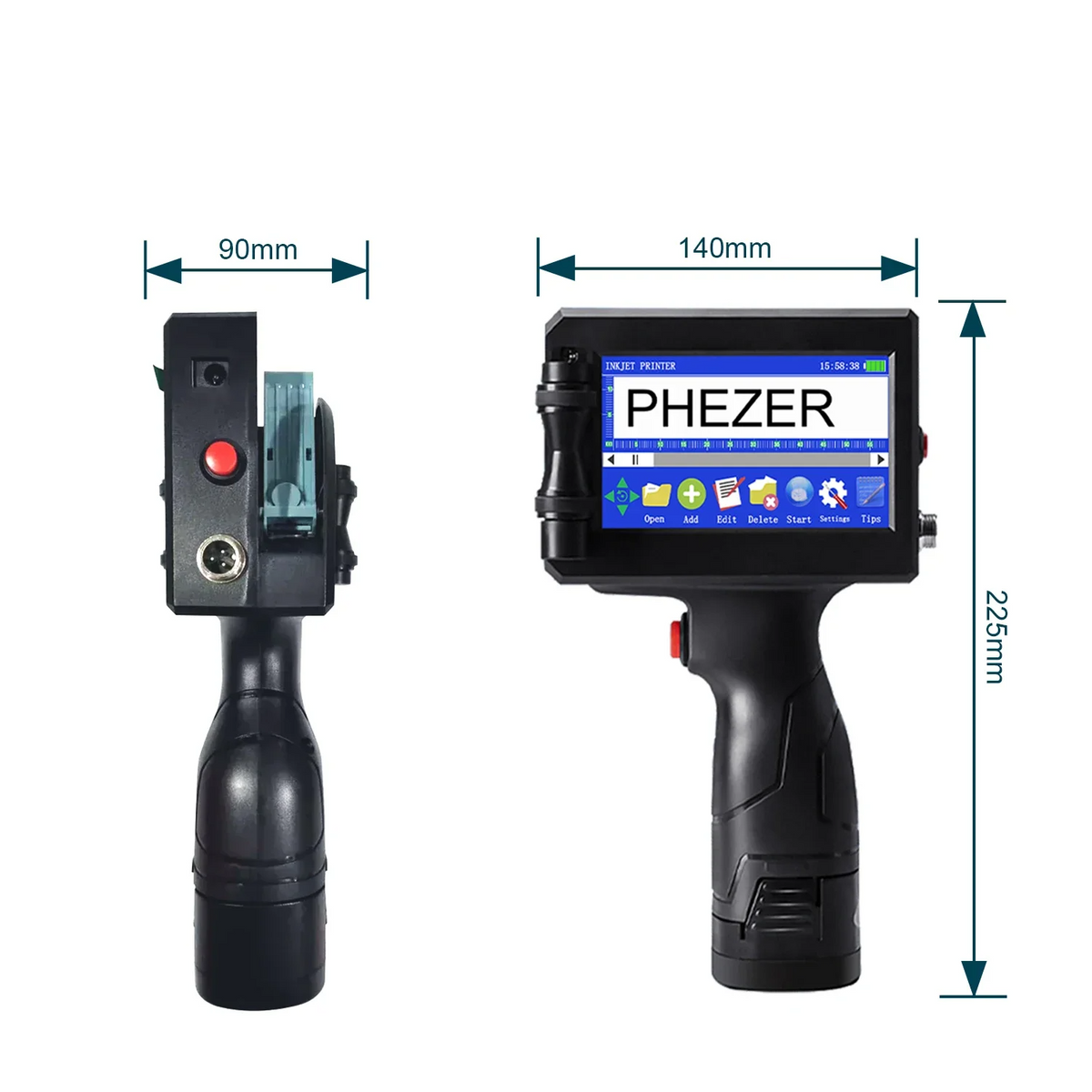 Handheld Inkjet Printer 12.7mm Date Code QR Logo Printing