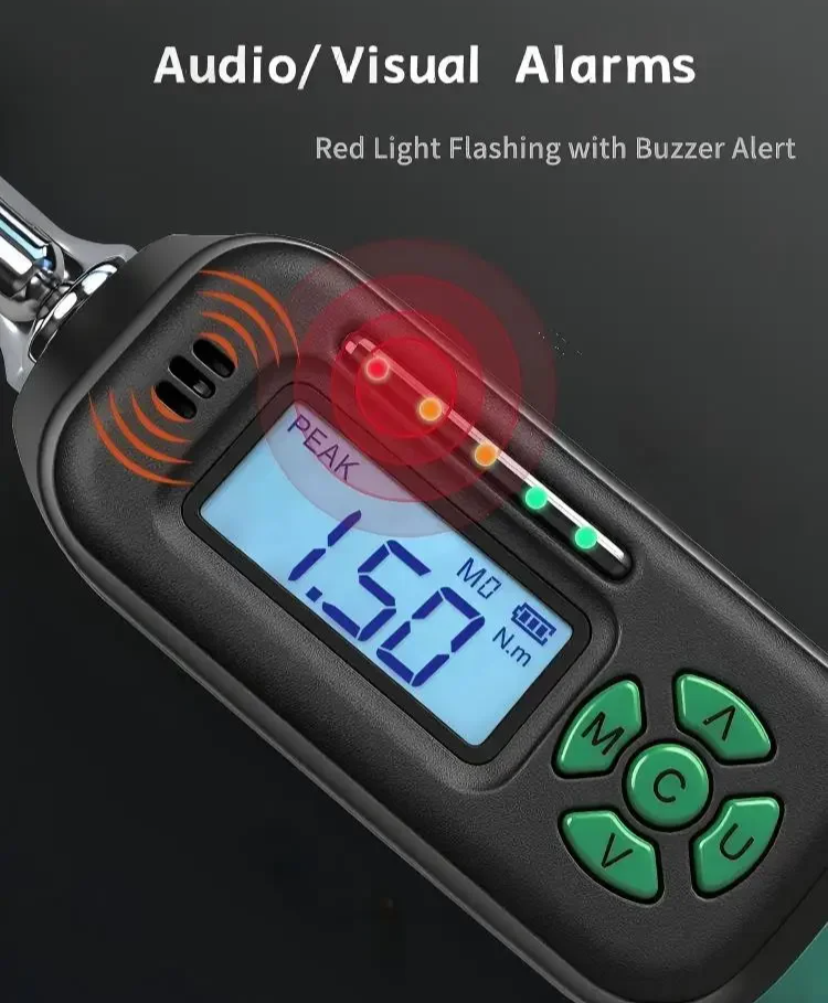Digital Torque Wrench 1/4 Inch Drive LED Display 1.5-30Nm