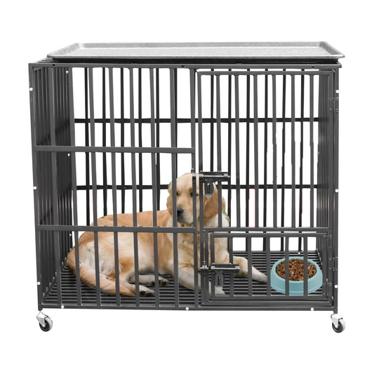 XXL Heavy Duty Dog Cage with Wheels & Secure Locks