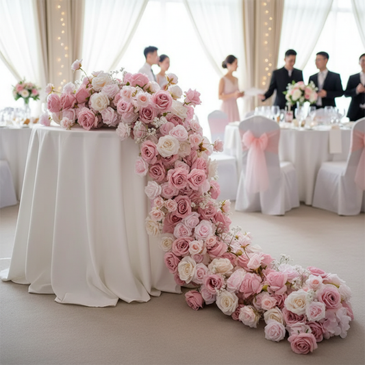 Premium Faux Rose Garland for Ceremony Backdrop