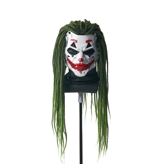 Halloween Cyberpunk Clown Mask with Braided Hair