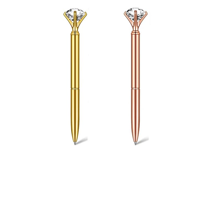 100Pcs Crystal Diamond Ballpoint Pens 2 Colors