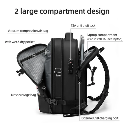 Portable Travel Laptop Backpack 16 Inch with Pump