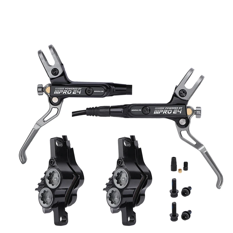 Hydraulic MTB Disc Brake Black 4-Piston Front Rear
