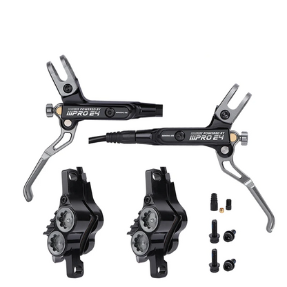 Hydraulic MTB Disc Brake Black 4-Piston Front Rear