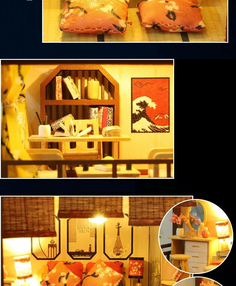 DIY Wooden Dollhouse Bookend with LED Music Cover
