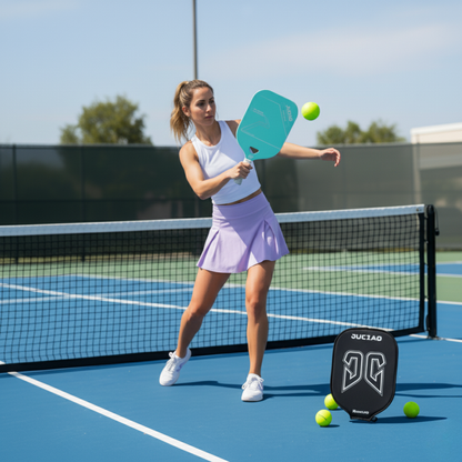 Blue Carbon Fiber Pickleball Paddle Aero Throat Design