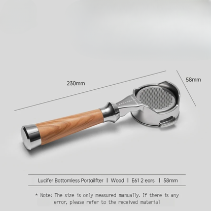 58mm Bottomless Portafilter Wood Handle for E61 Machines