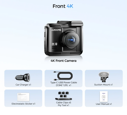 4K Car Dash Camera with GPS WiFi WDR & G-Sensor
