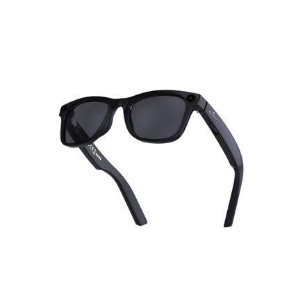 Black AI Smart Bluetooth Glasses UHD Camera Stabilized Video