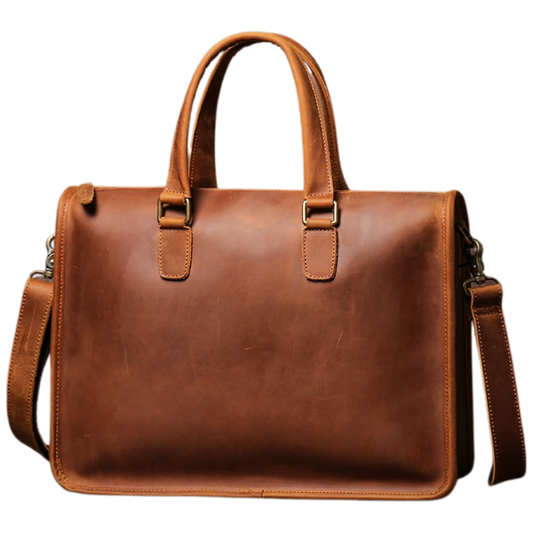 Genuine Crazy Horse Leather Business Bag for 14" Laptop