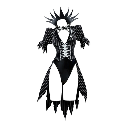 Halloween Bunny Girl Outfit with Irregular Bodysuit and Matching Socks