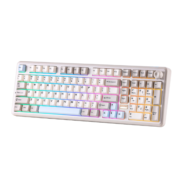 Wireless QMK VIA Mechanical Keyboard RGB Hot Swap Beige