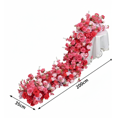 Romantic Faux Rose Garland for Party Backdrop