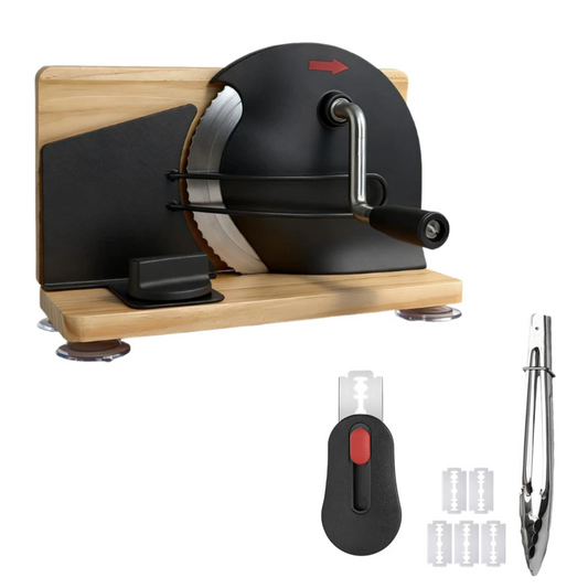 Hand Crank Bread Cutter Set with Sharp Stainless Blade