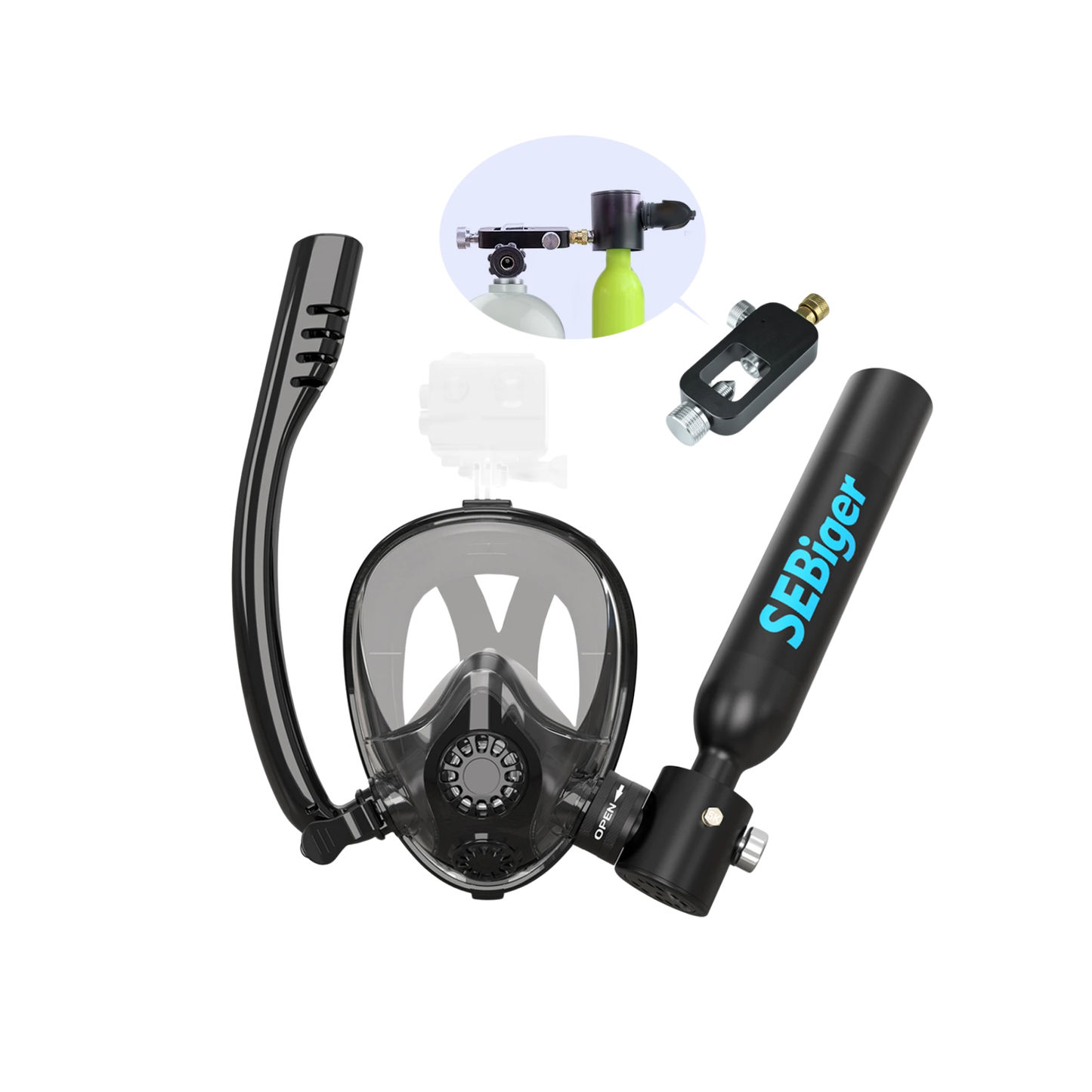 Black Beginner Diving Set, Reusable & Portable