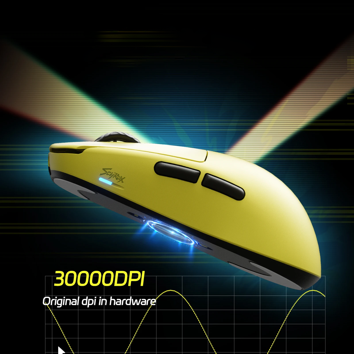 Black Ergonomic Wireless Gaming Mouse with 8K Sensor