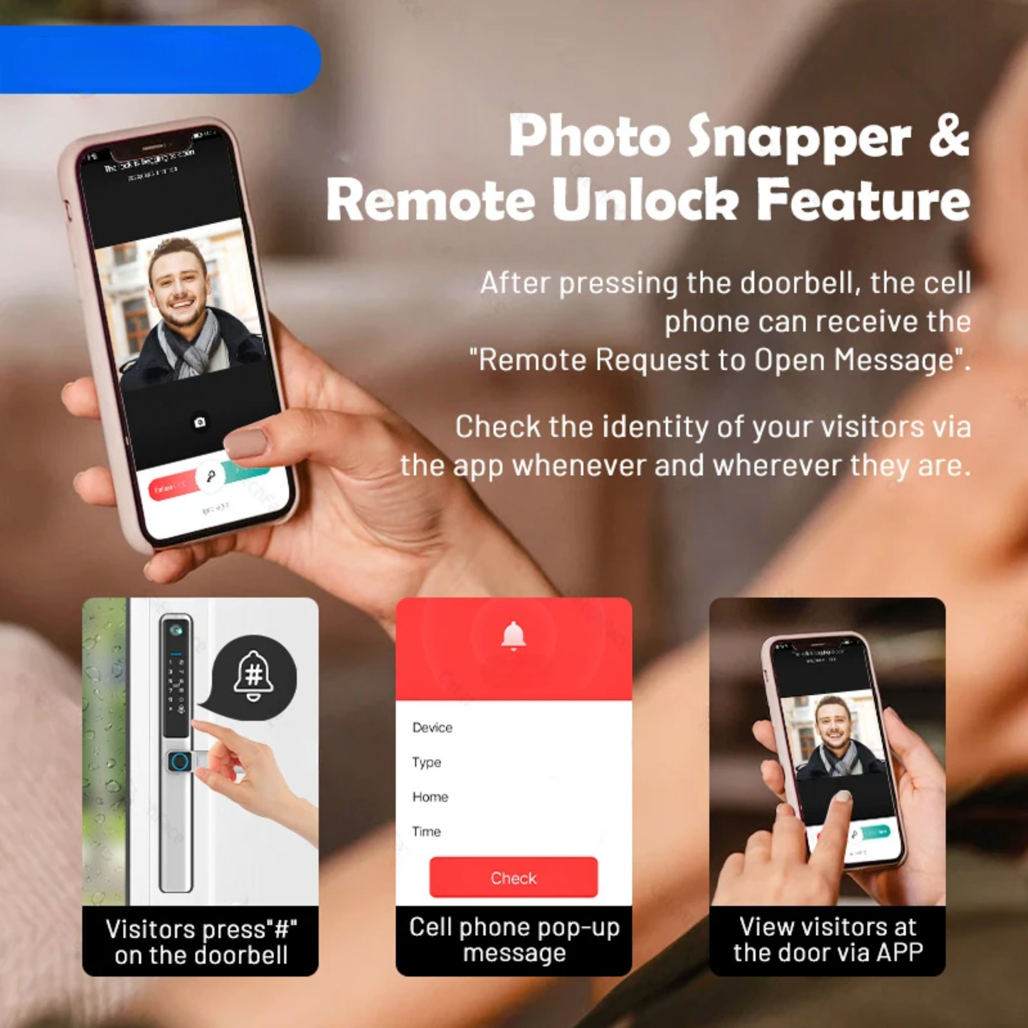Outdoor Waterproof Sliding Door Lock with App Control