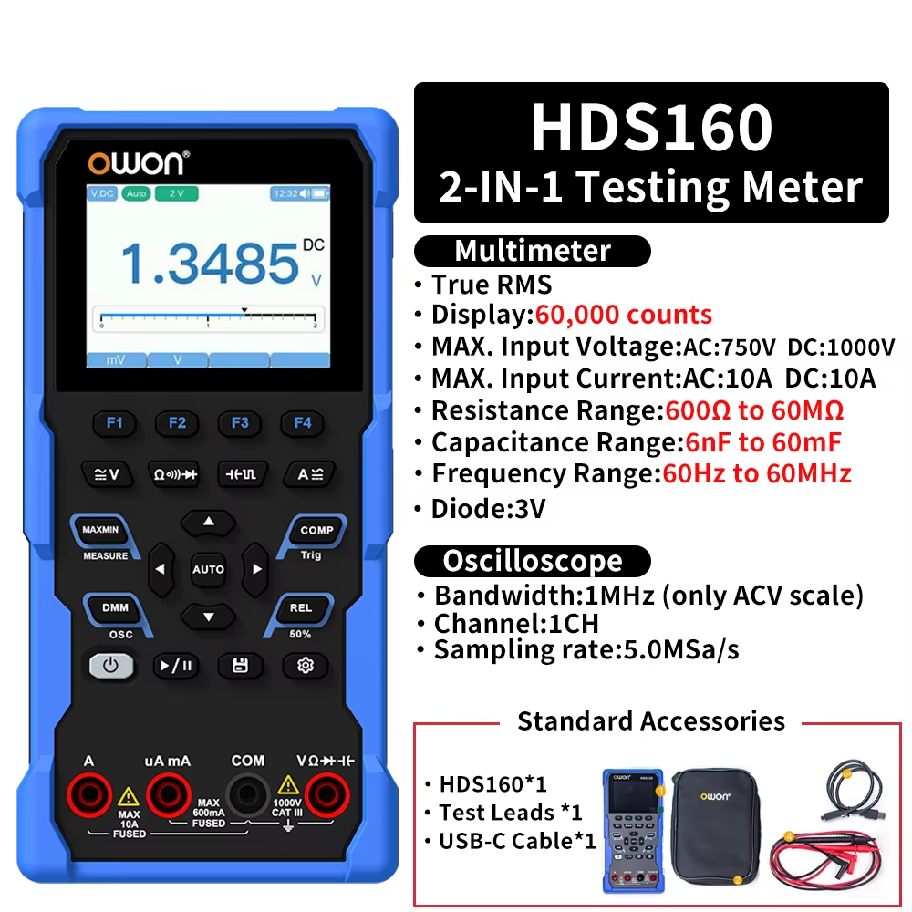 Portable Oscilloscope Multimeter AC/DC Voltage Current Tester
