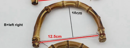 30pcs Bamboo Handbag Handles  Gold Front & Back Craft DIY
