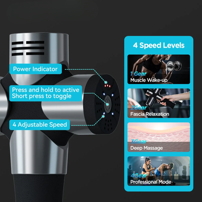 Portable Deep Tissue Massage Gun with 8 Massage Heads