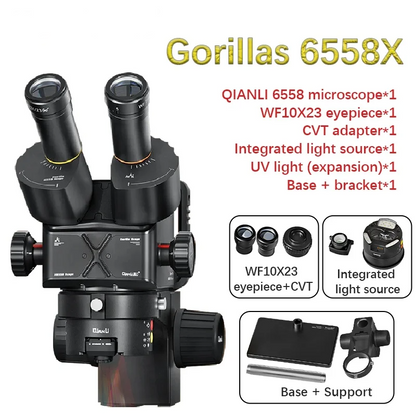 6.5X-58X Trinocular Microscope with LED Ring Light
