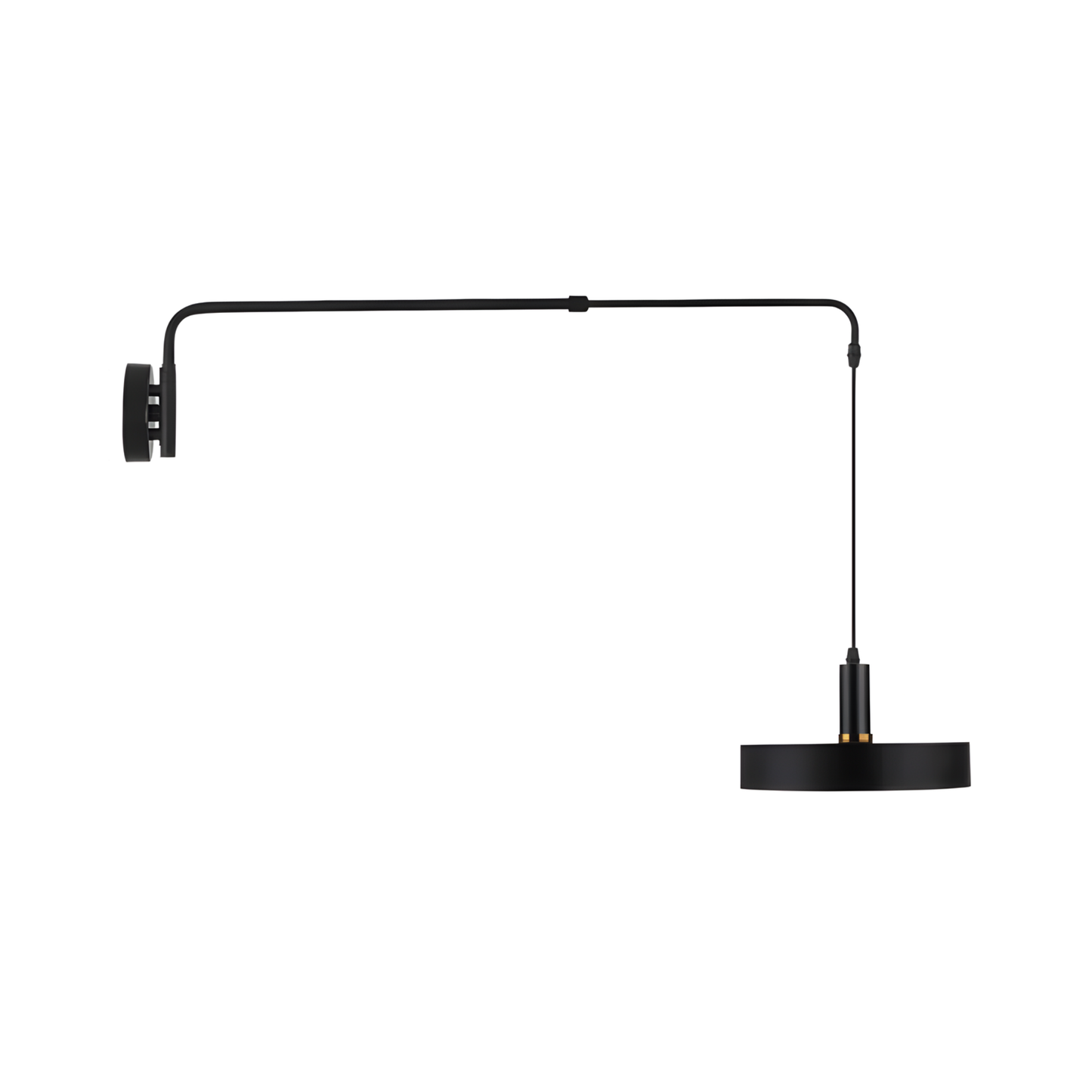 Industrial Long Pole LED Wall Sconce Adjustable Arm Black Large