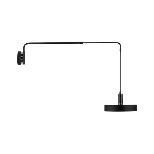 Industrial Long Pole LED Wall Sconce Adjustable Arm Black Large
