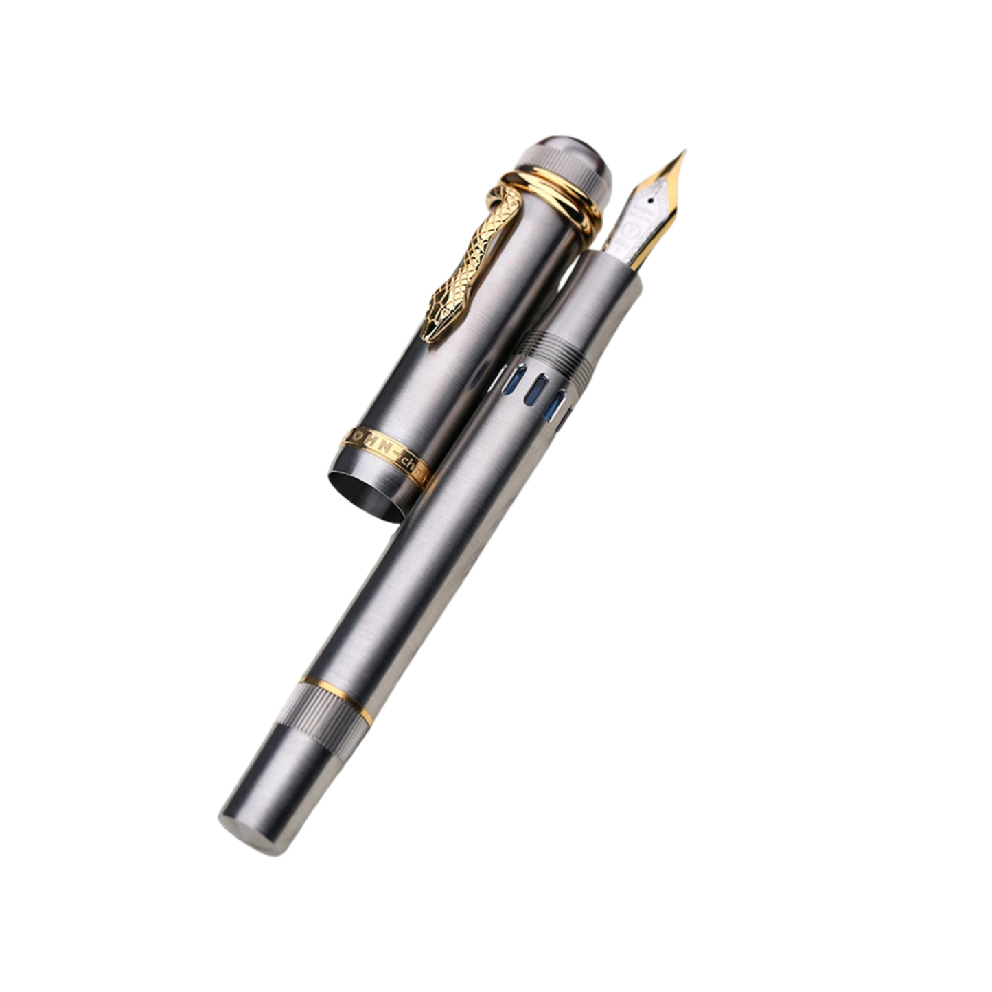 Silver Titanium Alloy Fountain Pen F 0.5mm Nib