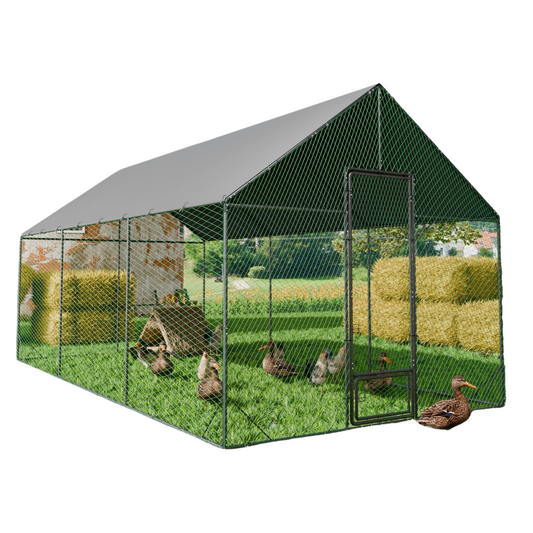 XL Outdoor Duck and Chicken Pen with Weatherproof Roof