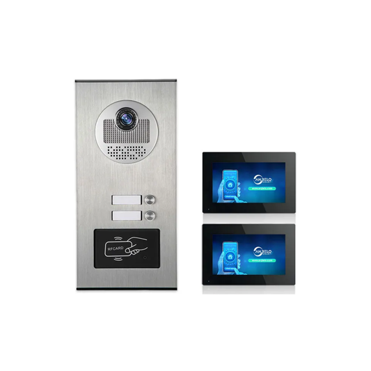 7″ Black Smart Wired Doorbell with Card Unlock