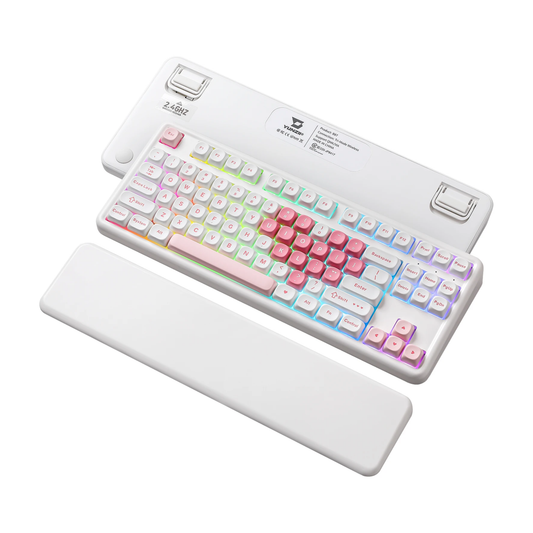 Wireless Mechanical Gaming Keyboard with Heart Keycaps