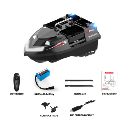 Portable Bait Boat 4 Hopper 5200mAh