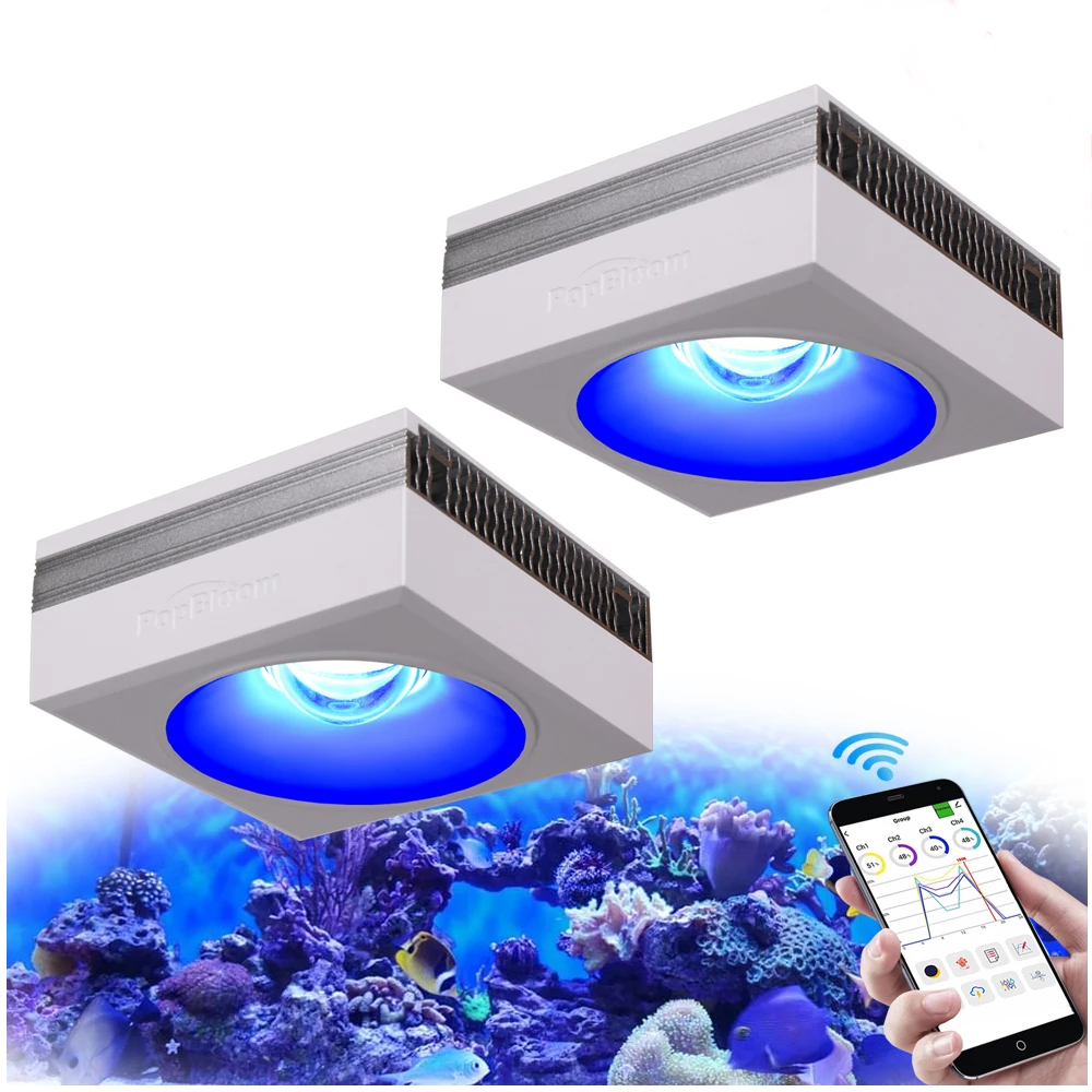 Smart LED Aquarium Hanging Lamps Coral and Marine 2 Pack