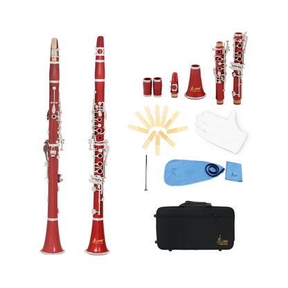 17 Keys Bb Clarinet Wooden Style Musical Instrument Red