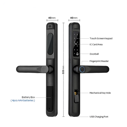 High-End Smart Door Lock WiFi RFID Fingerprint Code Entry