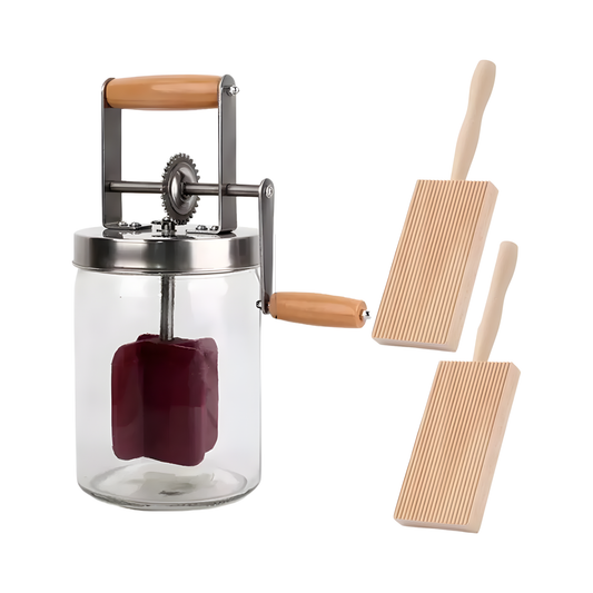 Manual Butter Churner 1000ml Beech Wood Paddle Jar