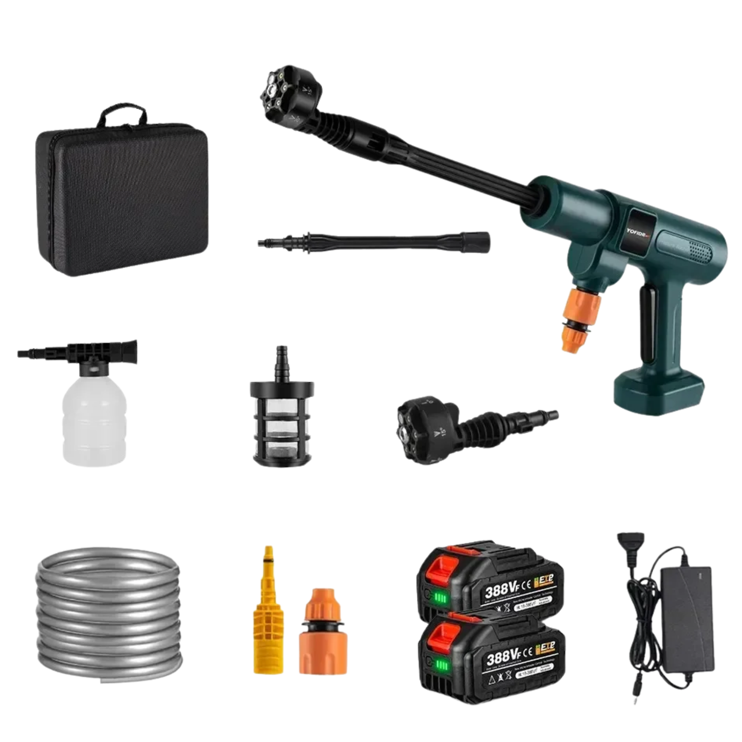 200Bar High Power Electric Pressure Washer 2-Battery Kit