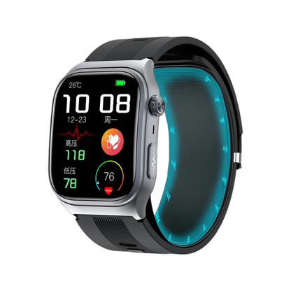 Black Smart Watch for ECG Blood Pressure and Lipids