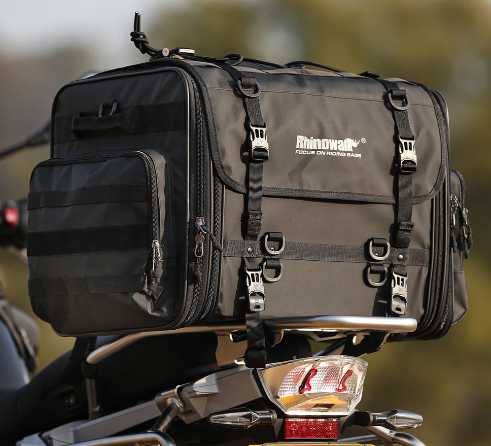 Expandable 40–60L Motorcycle Tail Rack Bag