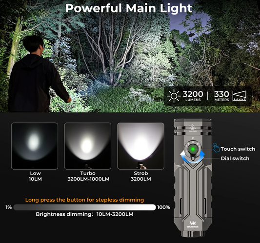 Portable RGB Flashlight 6500K Magnetic Hunting Light