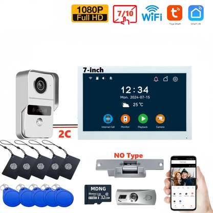7-Inch Video Doorbell with 1080P Camera & Lock