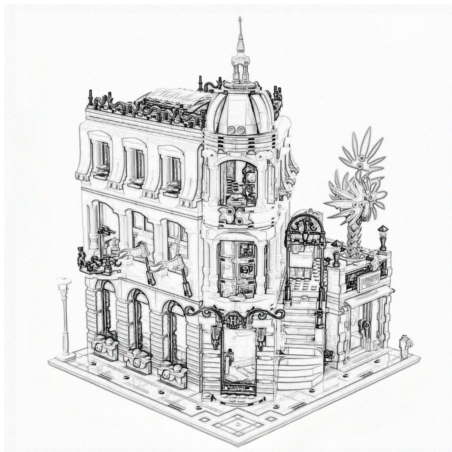 Boutique Hotel Building Blocks Modular City Street Set